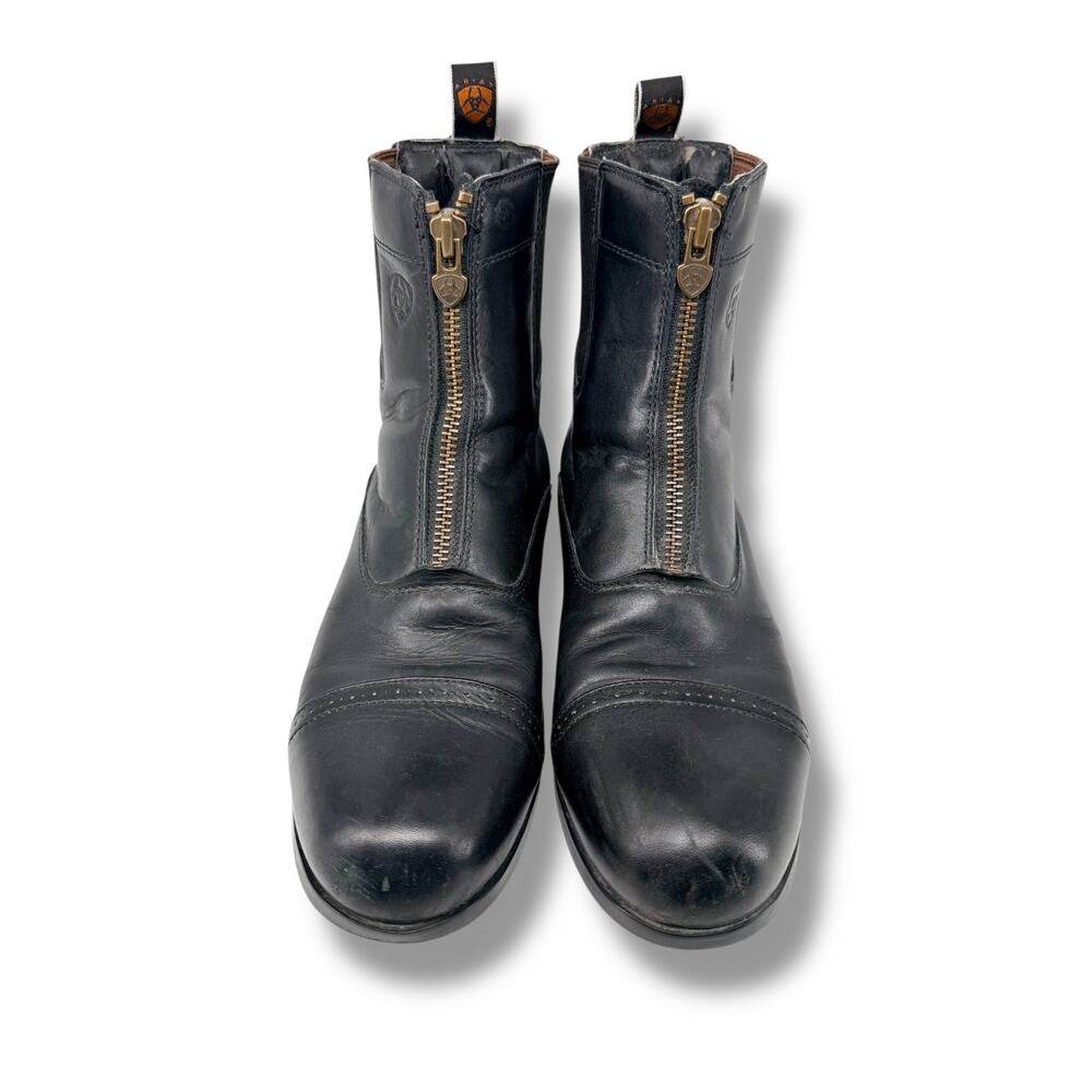 Ariat Heritage III Men's 9D Black Leather Front Zip Paddock Boots 4LR Equestrian